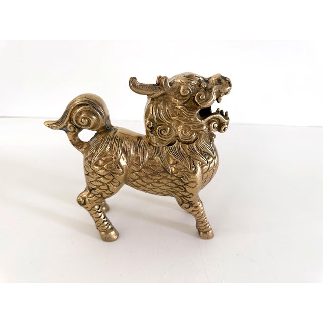 Chinoiserie Vintage Brass Foo Dog Incense Burner For Sale - Image 3 of 14