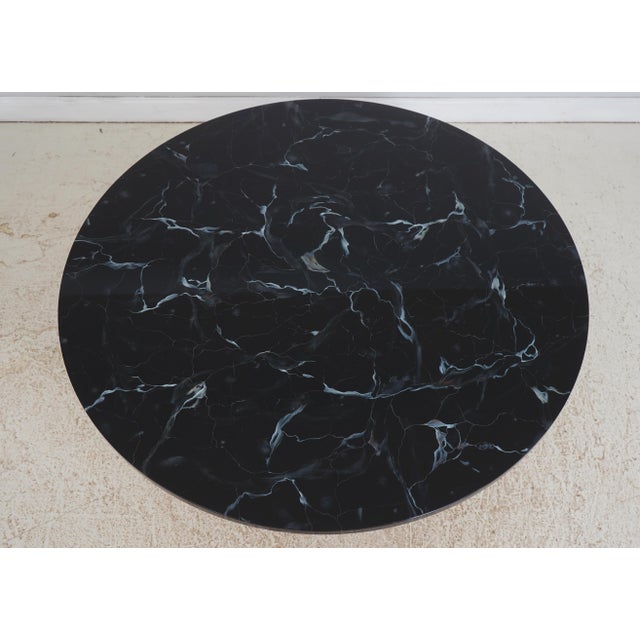 Baker Furniture Company Baker French Empire Round Faux Marble Top Center Table For Sale - Image 4 of 16