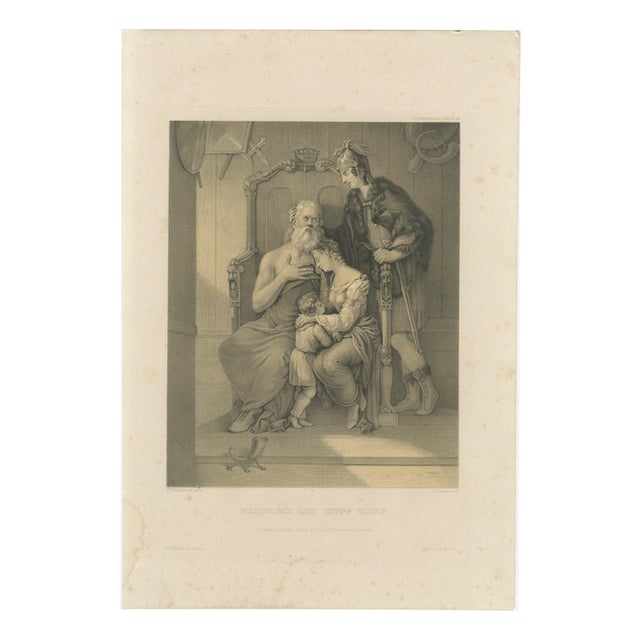After Pehr Wickenberg, Frithiof and King Ring, 1850, Lithograph For Sale