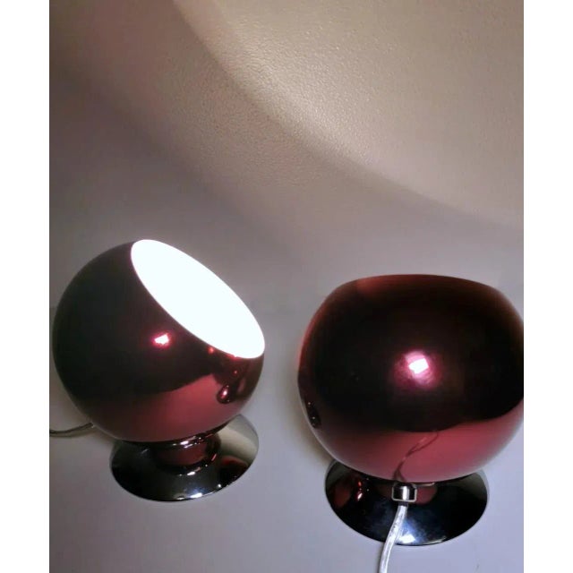 Red Pair of Late 20th Century Space Age Design Eye Ball Gepo Dutch Colored Aluminum Abat-Jour For Sale - Image 8 of 13