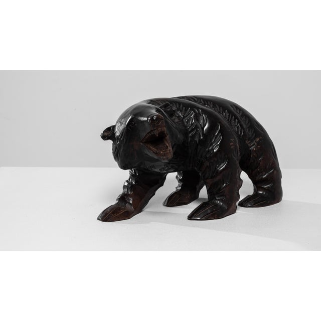 20th Century Japanese Wooden Bear Sculpture For Sale - Image 4 of 4