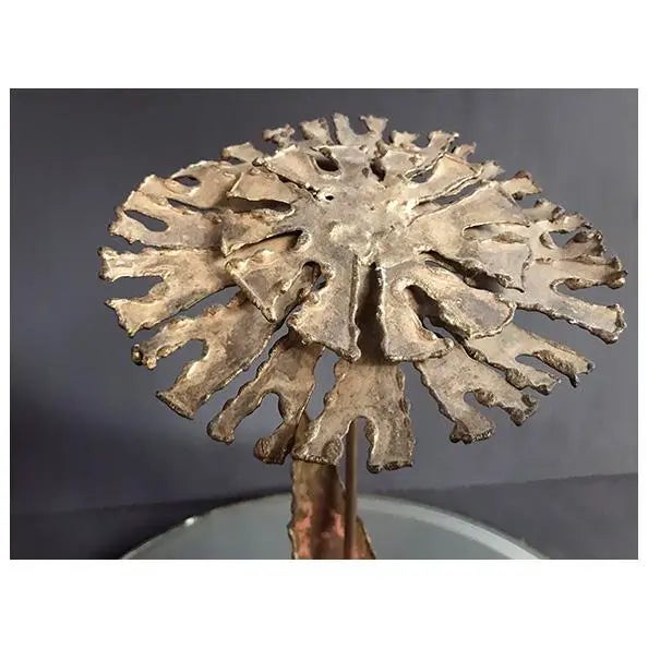Brass 1970s Brutalist Flower Sculpture For Sale - Image 8 of 9