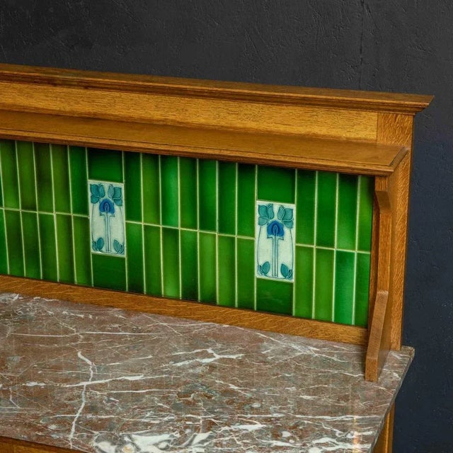 Brown Arts and Crafts Oak Washstand For Sale - Image 8 of 13