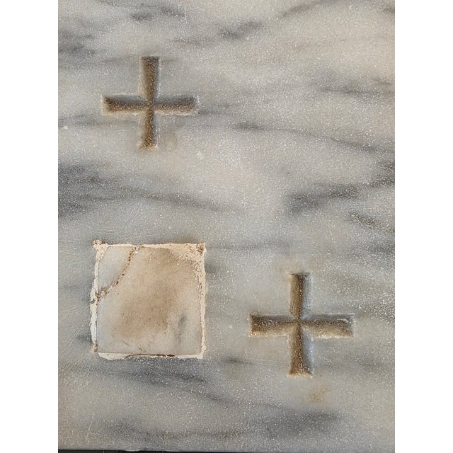 Antique Carved Marble Roman Catholic Church Reliquary Altar Stone Plaque For Sale - Image 16 of 18