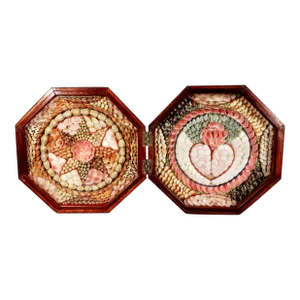 Double Sailor's Valentine of Sea Shells With Heart and Star Designs