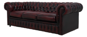 English Style Leather Tufted Chesterfield Sofa