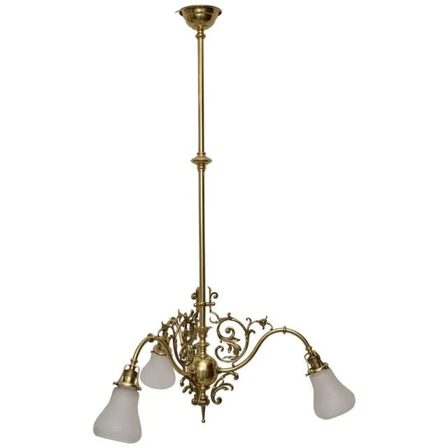 Antique Glass Chandelier For Sale - Image 6 of 6