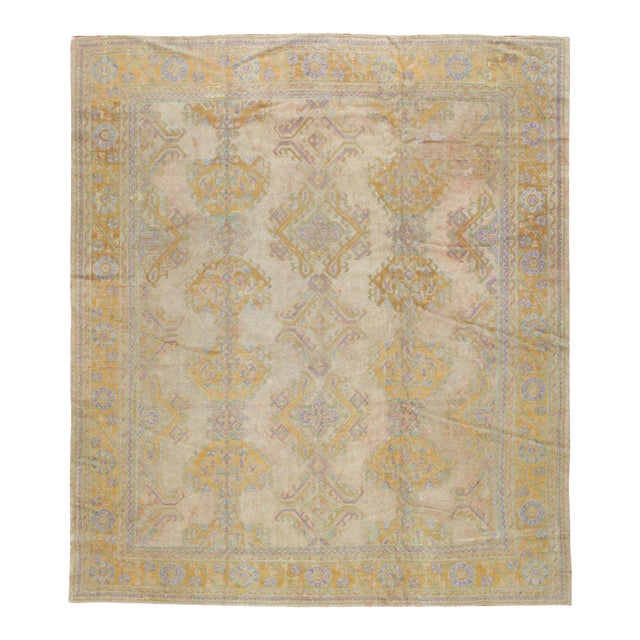 Galerie Shabab Collection Early 20th Century Turkish Oushak Room Size Carpet For Sale