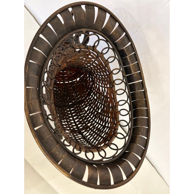This beautiful vintage cornucopia basket (often referred as a "horn of plenty") is a very unique piece as it blends rustic...