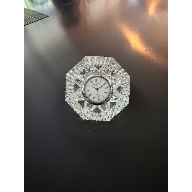 Art Deco Waterford Crystal Paperweight Clock For Sale - Image 3 of 6