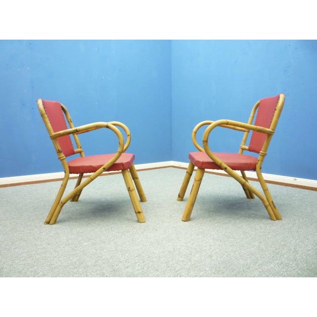 Bamboo Living Room Set, 1950s, Set of 4 For Sale - Image 14 of 18