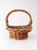 Wood Vintage Woven Wicker Gathering Basket With Twisted Handle For Sale - Image 7 of 13