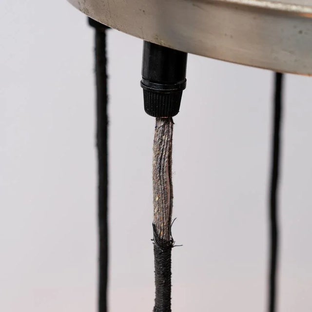 Silver Six-Light Glass and Metal Pendant, 1970s For Sale - Image 8 of 11