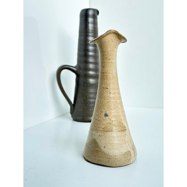 Hand-Thrown Slim Studio Ceramic Vases, Germany, 1980s, Set of 2 For Sale - Image 14 of 15