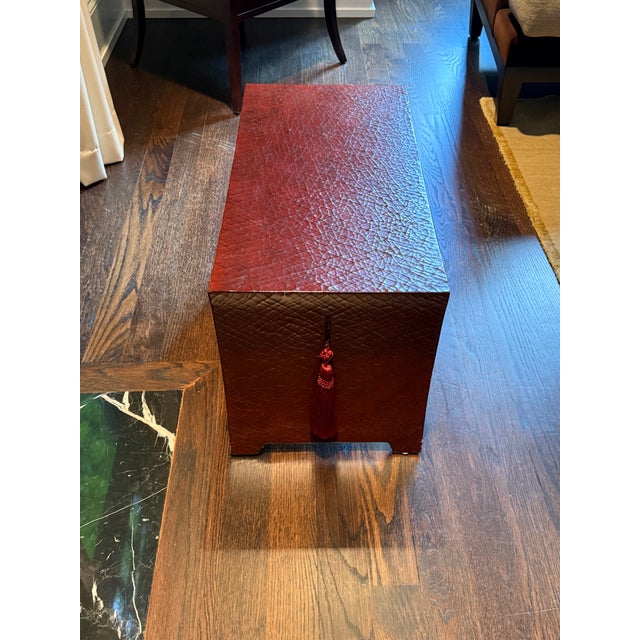 Animal Skin Thomas Pheasant Tassel Bench For Sale - Image 7 of 10