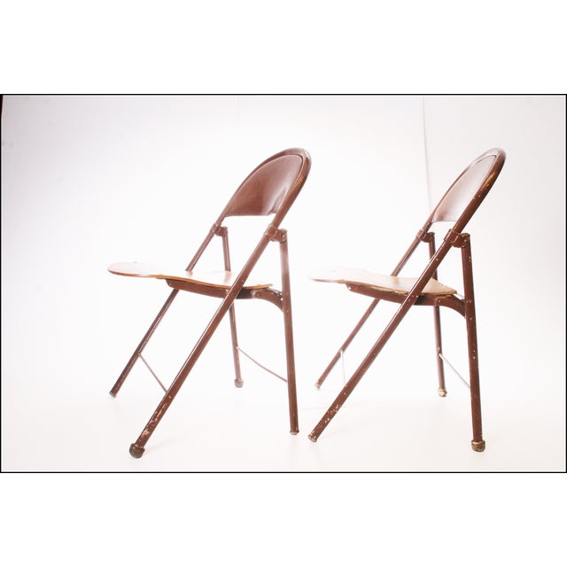Vintage Metal & Bentwood Folding Chairs A Pair Chairish