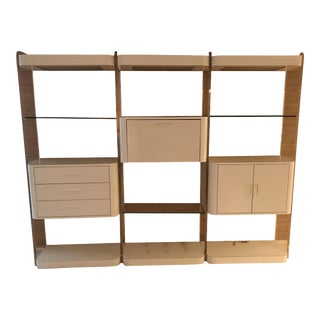 1980s Modern White Floating Lucite Wall Unit For Sale