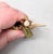 Metal Vintage Signed Napier Goldtone Yellow Cabochon Flower & Bud Brooch For Sale - Image 7 of 8