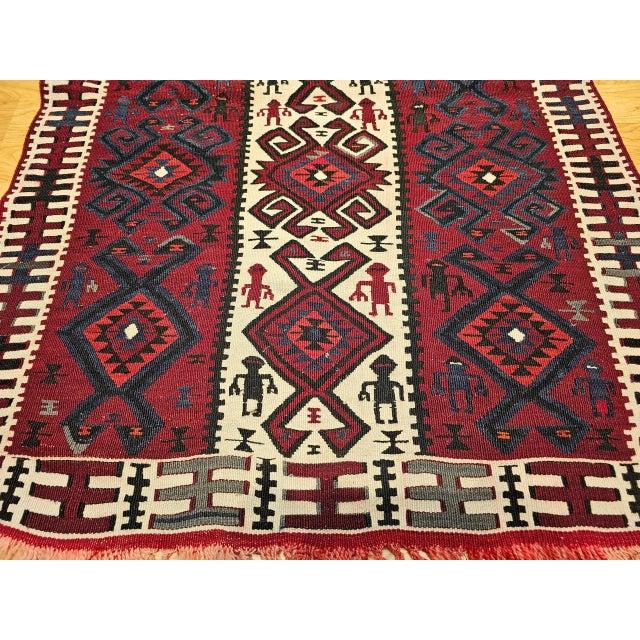 Vintage Handwoven South American Rug With Deity Figures, Peru, 1950s For Sale In Chicago - Image 6 of 9