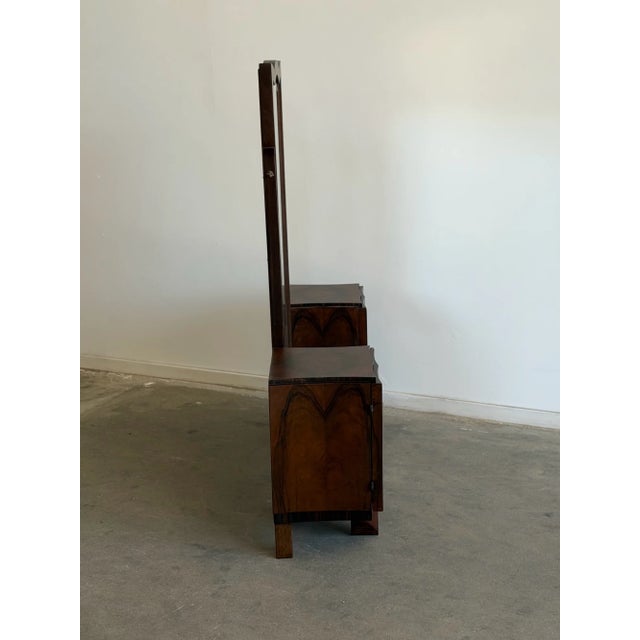 1940s Art Deco Ash Burl Veneer Vanity For Sale - Image 9 of 16