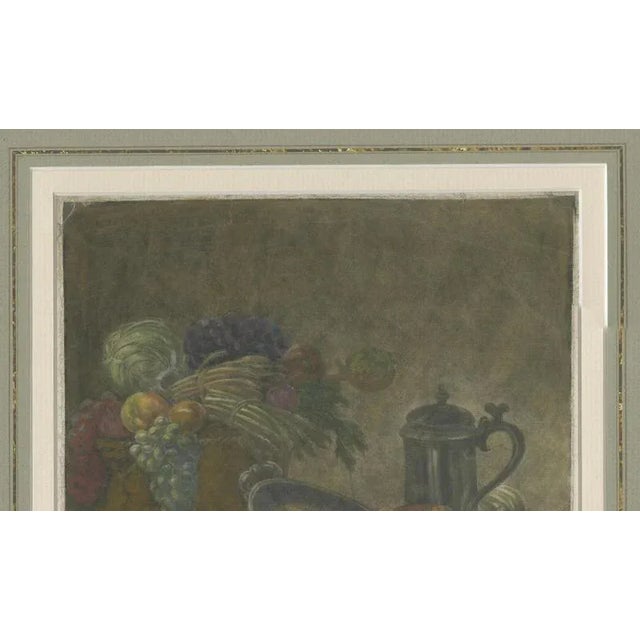 Antique Still Life Print – Fish, Crabs, Fruit and Pewter Jug – Beckett & Robinson, c.1800 This fine antique stipple and...