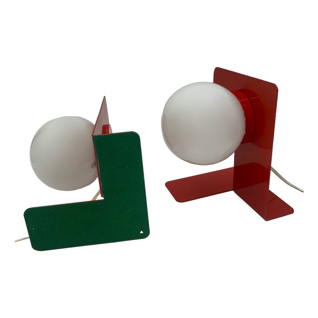Table Lamps with Ball attributed to Sciolari, 1970s, Set of 2 For Sale