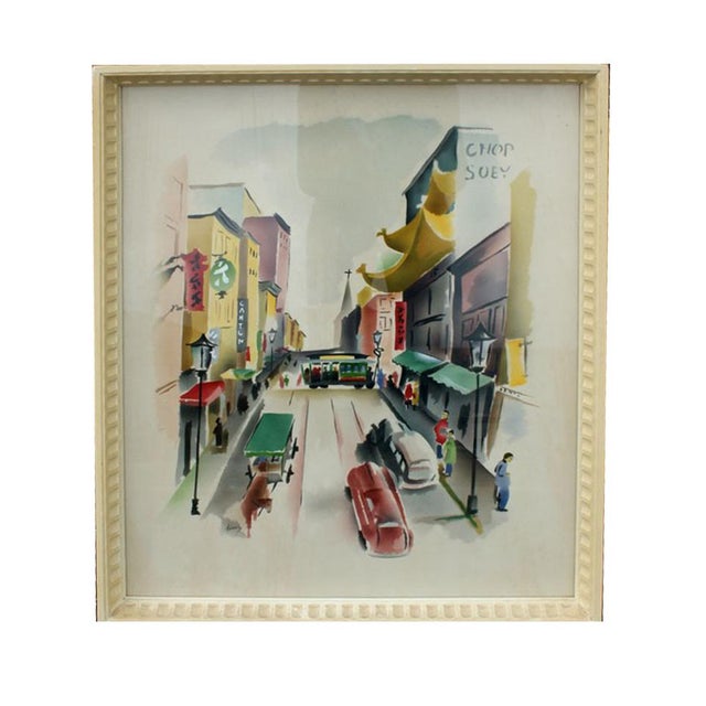 1940s 1940s Signed Benjamin Jorj Harris Airbrush Cable Car Artworks - A Pair For Sale - Image 5 of 10