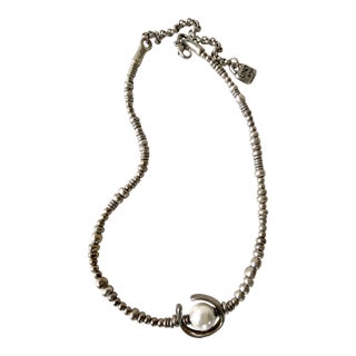 UNOde50 Silver Plate and Pearl Beaded Necklace For Sale