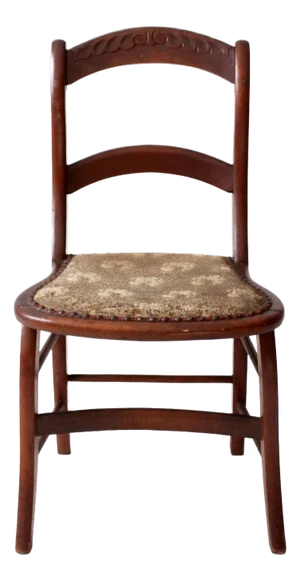 Antique Victorian Ladder Back Chair With Tapestry Seat