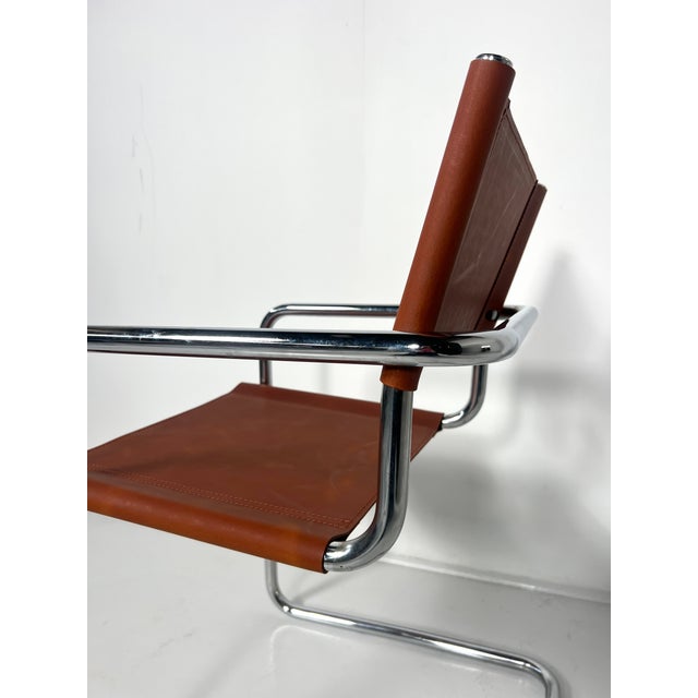 Mid-Century Modern Armchairs in Chrome and Leather, 1960s, Set of 6 For Sale - Image 4 of 7