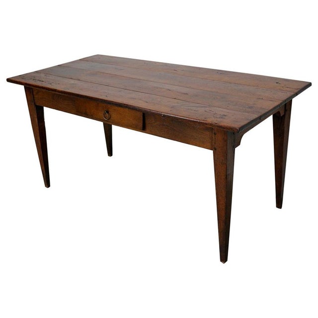 Antique French Rustic Farmhouse Dining Table in Oak and Fruitwood, 1800s For Sale - Image 18 of 18
