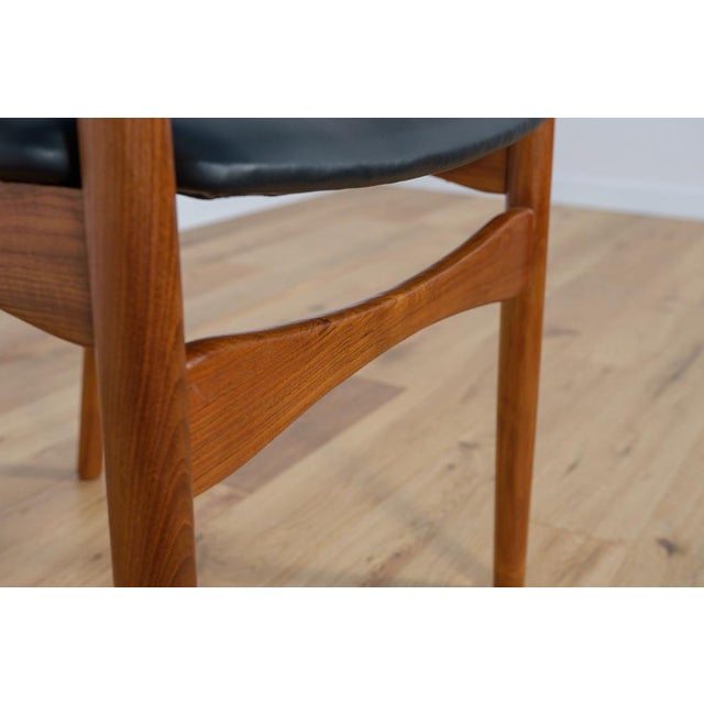 Mid-Century Danish Teak & Leather Armchair, 1960s For Sale - Image 9 of 17