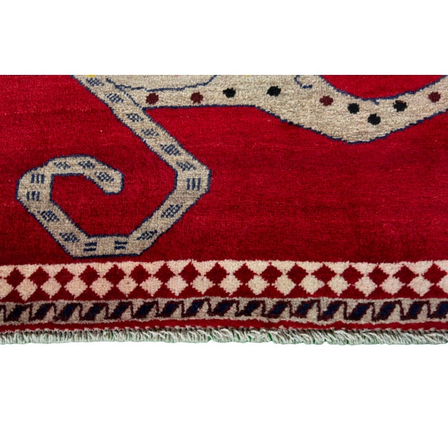 Hand-Knotted Gabbeh Nomadic Rug For Sale - Image 6 of 11