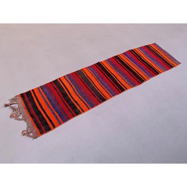 Pattern: Geometric Shape: Runner Size: 215x52 cm Regional Design: Kilim Material: Wool Item Length: 215 Colour:...