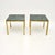 A stylish and beautifully made pair of vintage French brass marble top side tables, dating from the 1970’s. They are of...