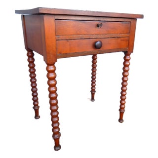 19th Century Bobbin Leg Two Drawer Side Table For Sale