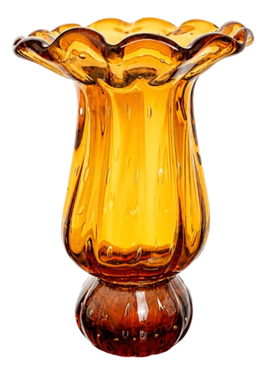 Vintage Amber Art Glass Vase from Egermann, Czechoslovakia, 1980s