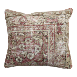 Zabihi Collection Worn Persian Kerman Rug Pillow