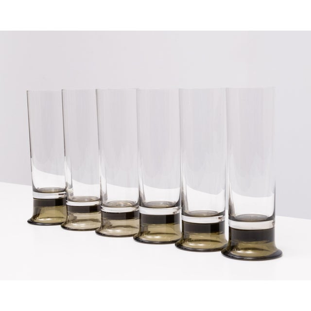 Mid-Century Modern Smoked Glass Beer Glasses from Rosenthal, 1970s, Set of 6 For Sale - Image 3 of 8