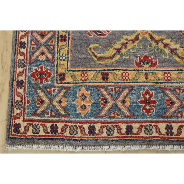 Kazak Runner 2’7” X 9’7” Gray Wool Tribal Hand-Knotted Oriental Rug For Sale - Image 10 of 13