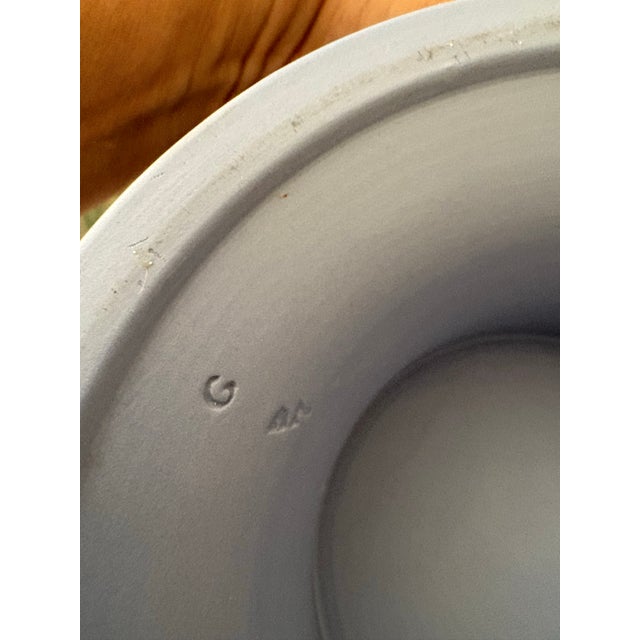 Sky Blue Vintage Wedgwood Imperial Centerpiece Pedestal Bowl in Augurs Motif For Sale - Image 8 of 12