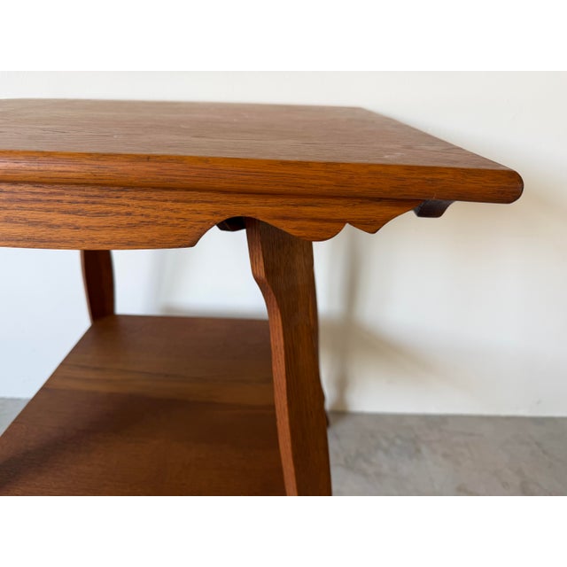 1996 Vintage Arts & Crafts Style Handmade Oak End Table – Signed g.b.d. For Sale - Image 9 of 12
