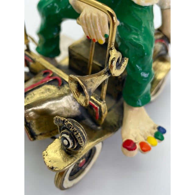 Vintage Ronald A. Lee 24k Gold-Plated Hand-Painted Clown in Wind-Up Car Sculpture, C. 1979–1981 For Sale - Image 10 of 15