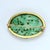 Mid 20th Century 14k Gold Brooch With Green Jade and Pearl Border For Sale - Image 4 of 4