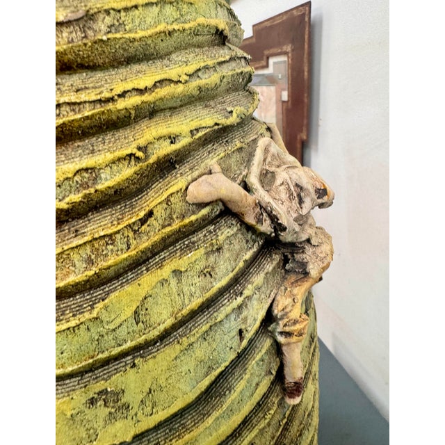 Monumental Handcrafted Studio Pottery Lamps, Signed & Dated 1992 – Pair For Sale - Image 11 of 12