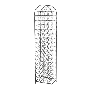 Vintage Arthur Umanoff Tall Black Wrought Iron 67-Bottle Wine Rack 1950s