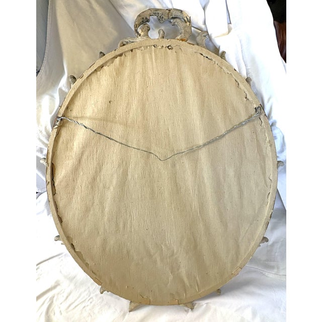 1900's Hollywood Regency Style Wood With Plaster Wall Mirror With Curved Foliate Design For Sale - Image 13 of 18