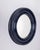 Round wall mirror with blue plastic frame, Italian design, 1970s.