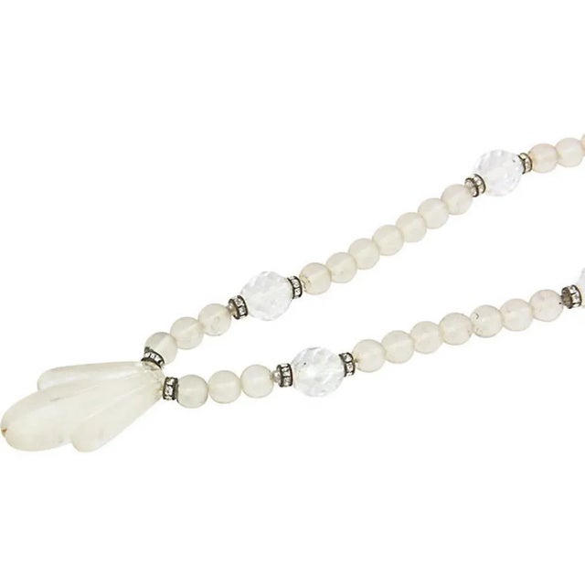 Transparent Art Deco Style Crystal Necklace For Sale - Image 8 of 8