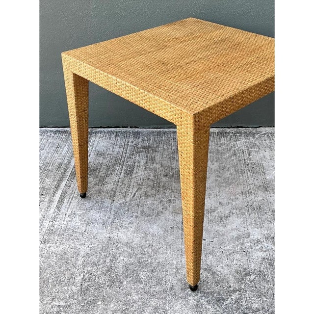 Vintage Baker Milling Road Rattan Square Game Table For Sale - Image 11 of 12